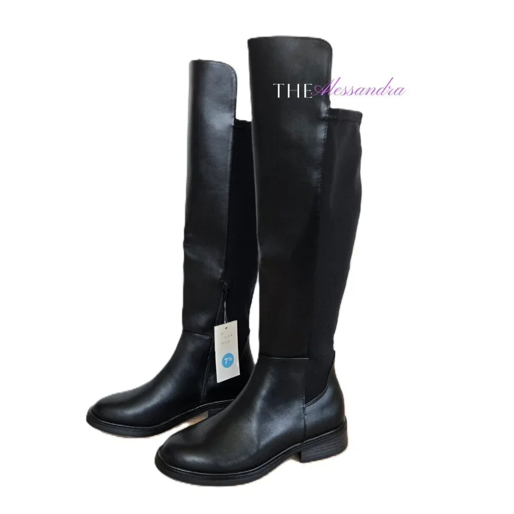 Black Boots Women’s Size 7.5 Memory Foam Insole New in Box Tall